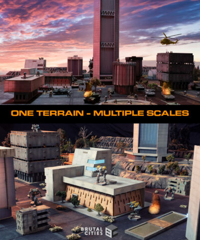 One terrain - multiple scales - battletech 6mm terrain and team yankee 15mm terrain